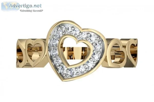 Attractive Heart Ring with diamonds