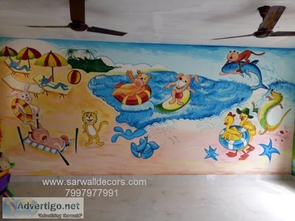 play school Animation wall painting in Hyderabad