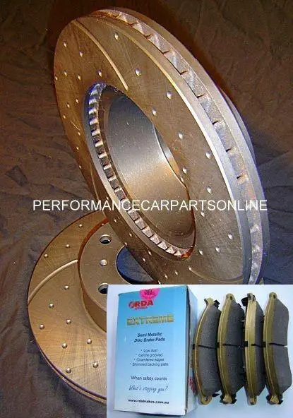 BUY RDA DRILLED SLOTTED Rotors and Brake Pads Commodore VT VU VX