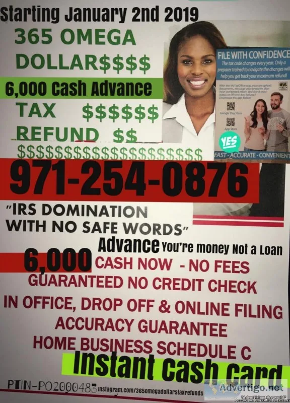 365 Omega Dollars Tax Refunds Starting January 2nd 2019