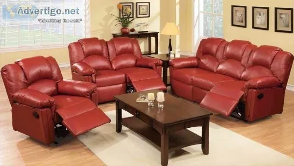 Red Burgundy Bonded Leather New YumaEl Centro 3pc