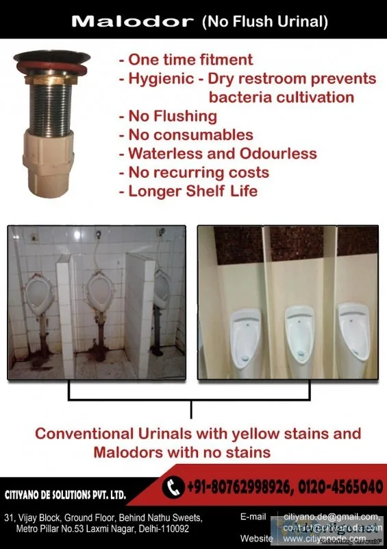 Waterless No Flush Urinal-Citiyano De Solutions