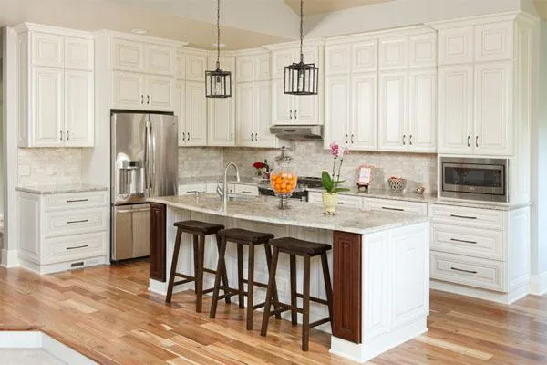 Sleek  and Modern Polar White Kitchen Cabinets from GEC Cabinet 