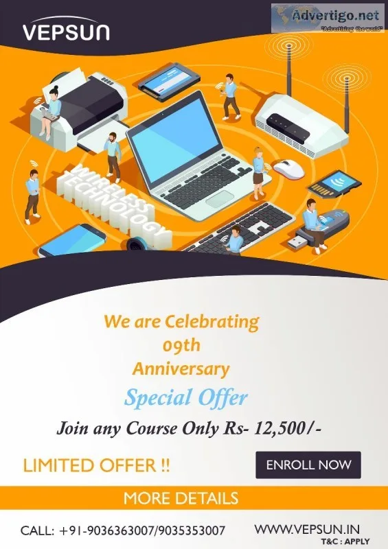 Vepsun 9th Anniversary Offers any course  Rs 12500-