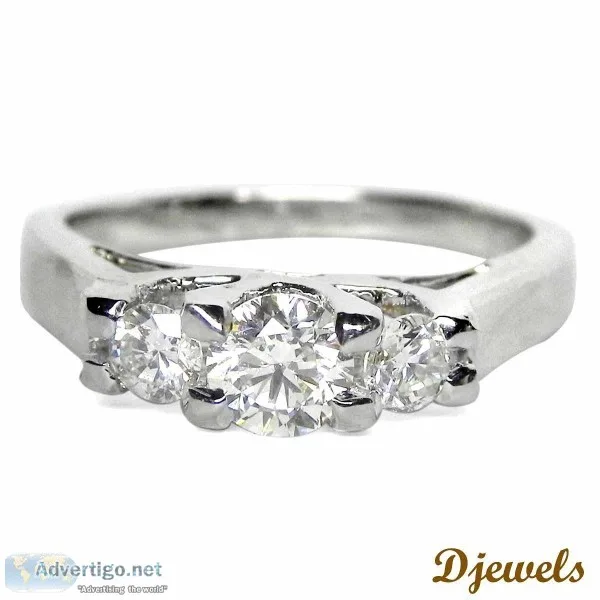 Solitaire Diamond Engagement Ring with three Stone