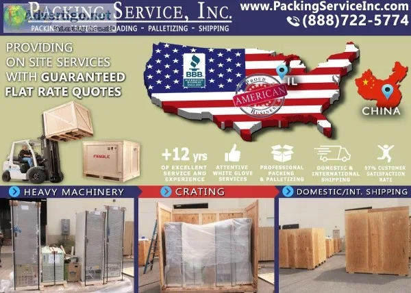 Packing Service Inc Chicago IL - Machinery Crating  Shrink Wrap 
