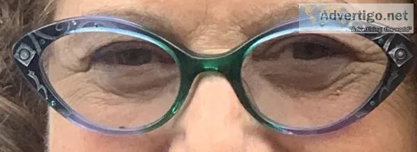 Lost Blue Oval eyeglasses in soft case