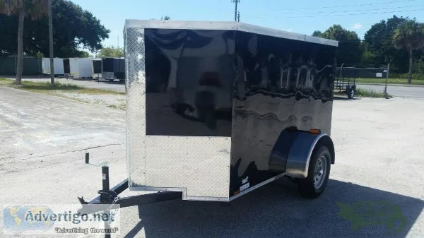 5 x 8 Midnight Black Enclosed Cargo Trailer WV-nose -13950