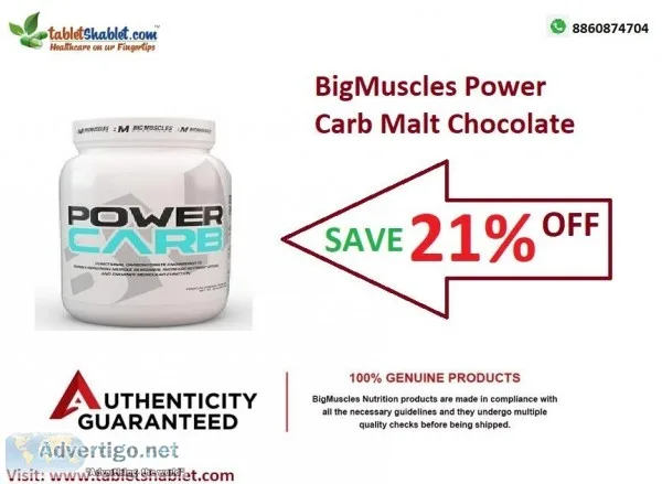 Save 21% Off BigMuscles Power Carb Malt Chocolate Online  Tablet