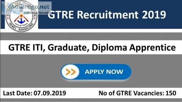 GTRE Recruitment 2019&ndash20 (150) ITI Graduate Diploma Apprent