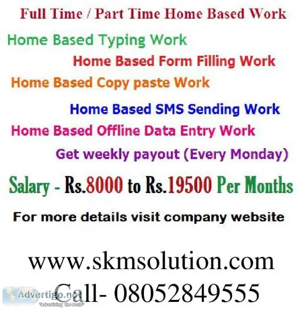 Part time jobs for fresher and students 
