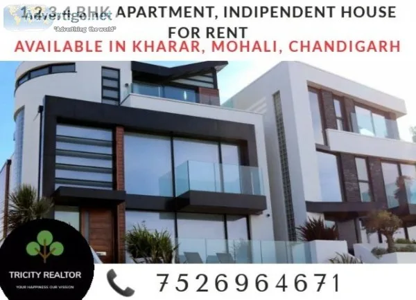 1234 BHK apartment or Indipendent House for rent