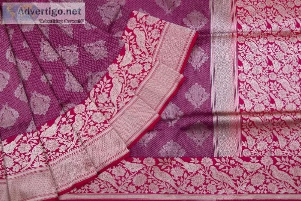 Shop on online Indian store for latest party banarasi silk saris