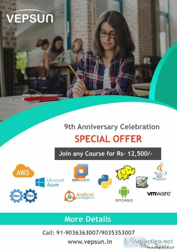 VEPSUN 9th Anniversary Offers any course  Rs 12500-.