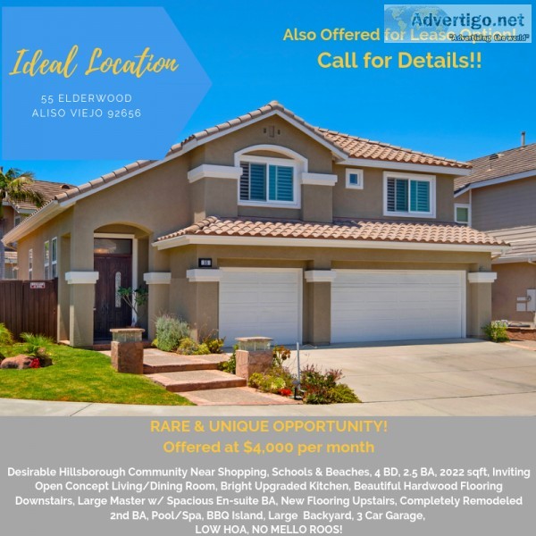 JUST LISTED FOR LEASE OR LEASE OPTION