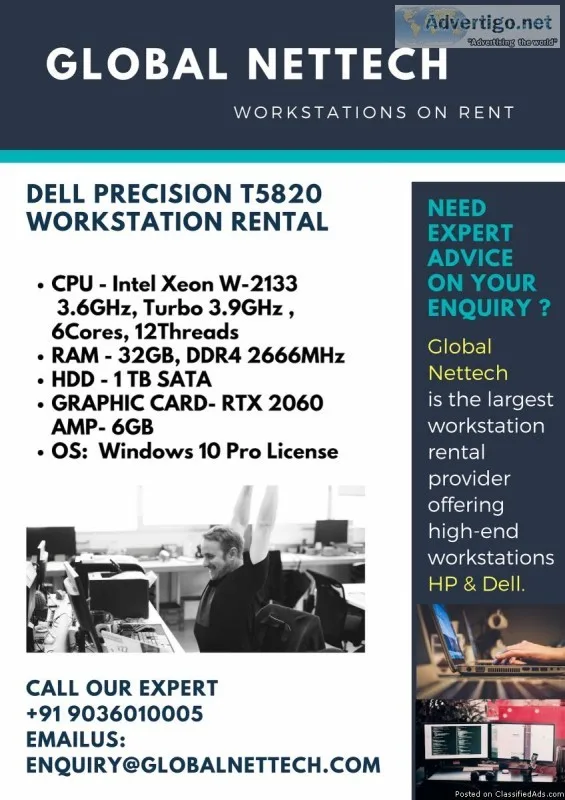 High End Dell T5820 Workstation for Rental at Best Price