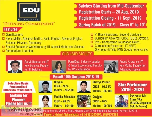 Spring Batch for 6th to 10th Class
