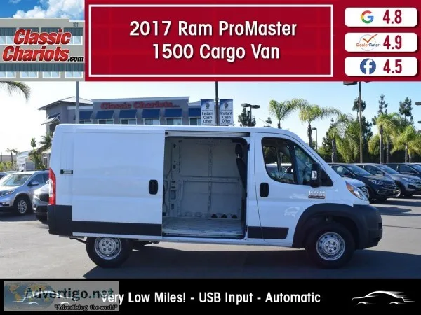 Used 2017 RAM PROMASTER CARGO VAN 1500 LOW ROOF for Sale in San 