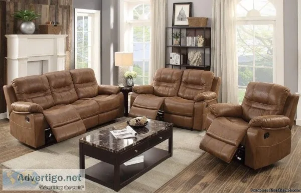 &quotWHOLESALE&quot  Dark Brown Leatherette Reclining Sofa Set 3