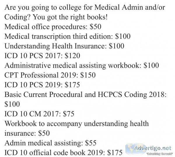 College Books Medical Admin and Coding