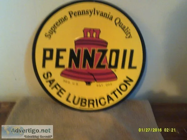 Pennzoil sign-new never displayed-Supreme Quality-(412 807 0388)