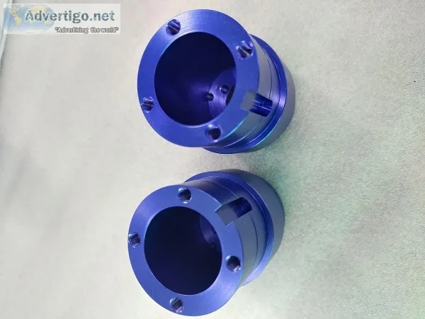 Anodized blue machining components
