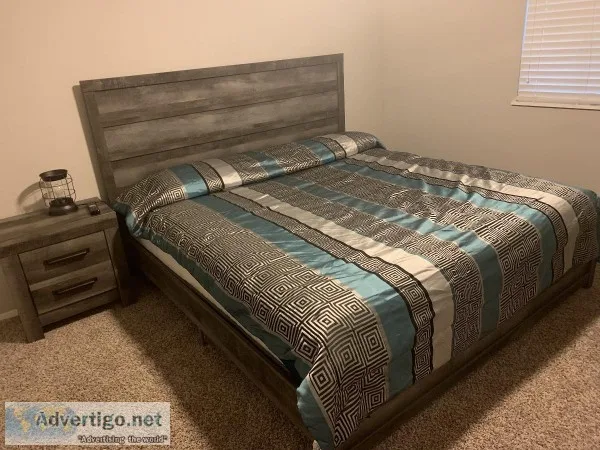KING BEDROOM SET WITH MATTRESS AND 43 inch TV