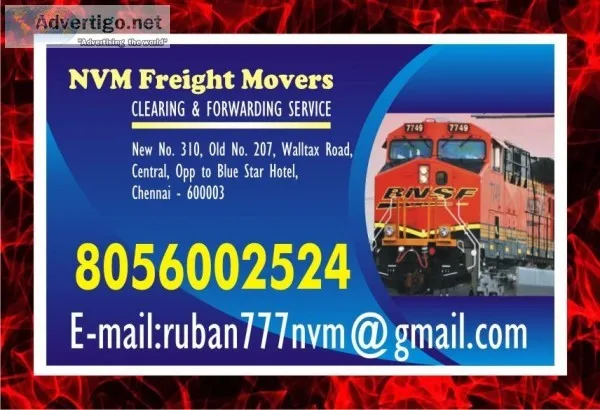 NVM Freight Movers  8056002524  Chennai   Rly. Clearing and Forw