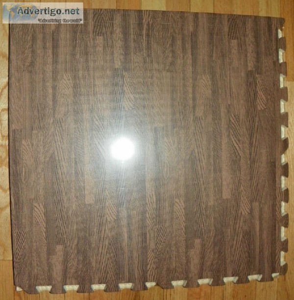 Camouflage and Dark Wood Grain - Foam - Interlocking Floor Mats