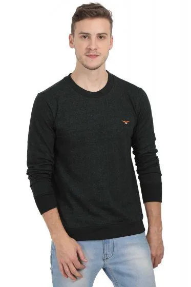 Men Black Solid Henley neck neck T-shirt