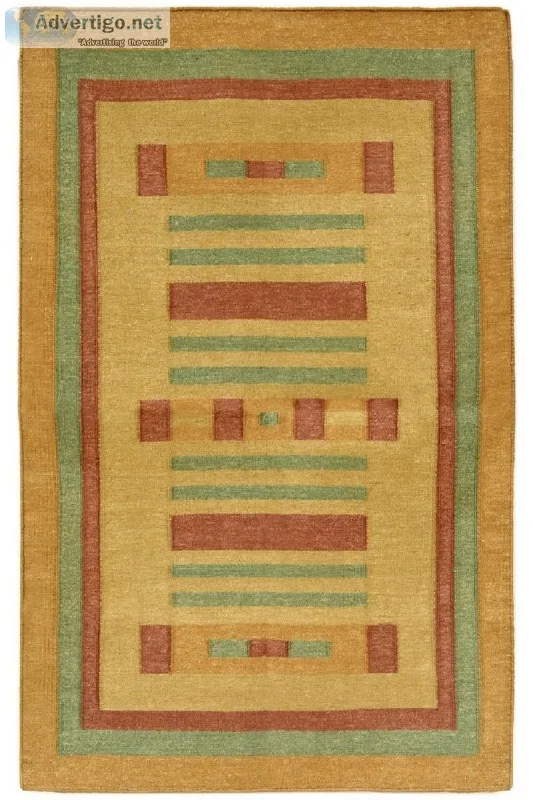 Horizontal Stripes Cotton Durry in Modern Design - Yak Carpet