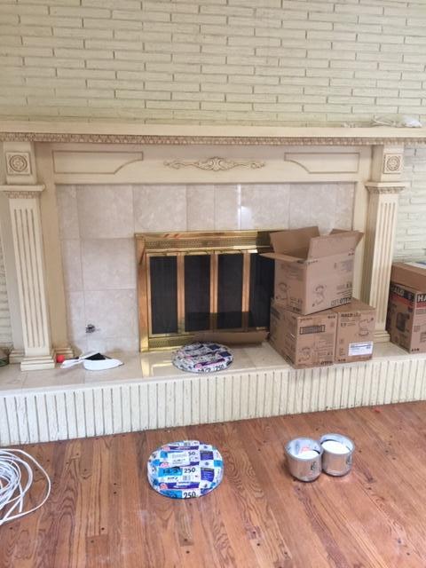 Fireplace Mantle and Screen