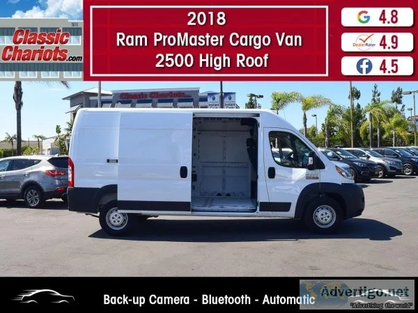 Used 2018 RAM PROMASTER CARGO VAN 2500 HIGH ROOF for Sale in San