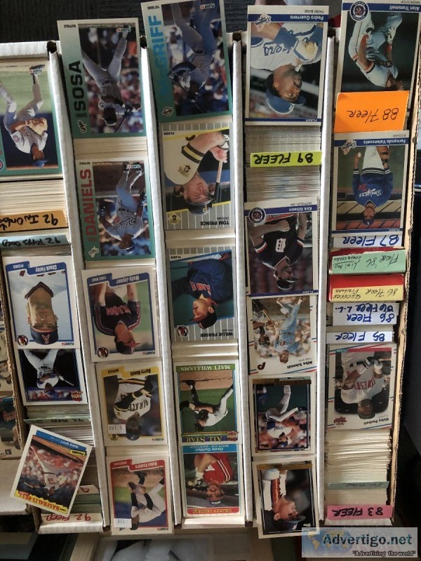 5000 Topps Fleer Upper Deck baseball cards from 80&rsquos and 90