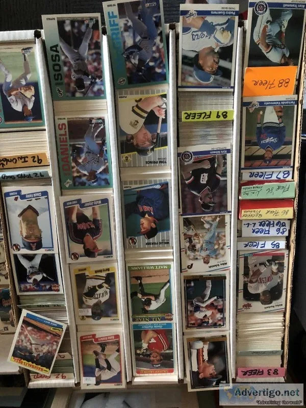 5000 Topps Fleer Upper Deck baseball cards from 80&rsquos and 90