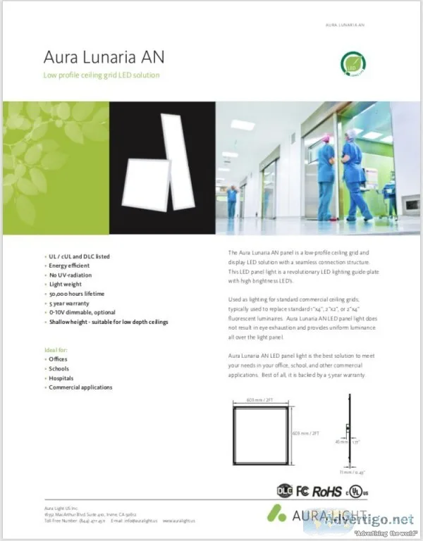 Brand New 2x2 LED Flat Panel Light Fixtures For Sale