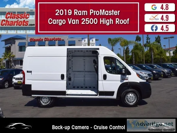 Used 2019 RAM PROMASTER CARGO VAN 2500 HIGH ROOF for Sale in San