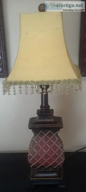 Accent Table Lamp with Gold Beaded Shade