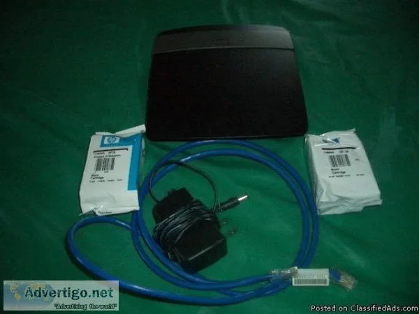 Lynksys N600 Dual Band Wi-Fi Router - HP56 Black Ink Cartridges