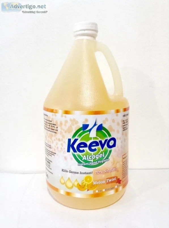 Keeva Alcogel Hand Sanitizer 3.5 Liters Gallon Melon Twist