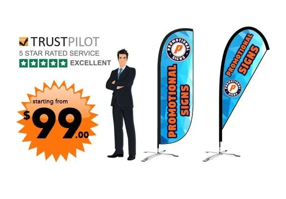 Buy Custom Feather Flags  Promotionalsigns.com