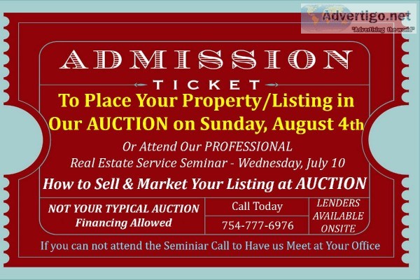 YOU RE INVITED TO OUR SEMINAR TO MARKET AND SELL YOUR PROPERTY F
