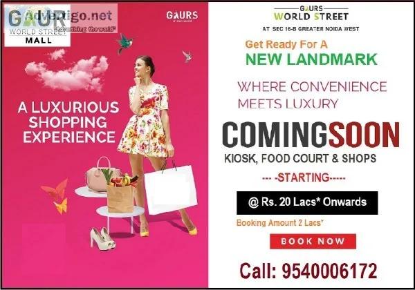 Gaur World Street - Biggest Commercial Hub in Greater Noida West