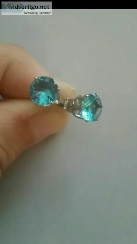 Blue Topaz 7mm Stud Earrings