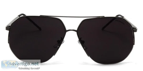 Joe Bianchi Square Sunglass for Men  Gunmetal Front and Temple w