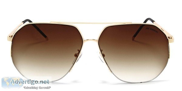 Joe Bianchi Square Sunglass for Men  Golden Front and Temples wi