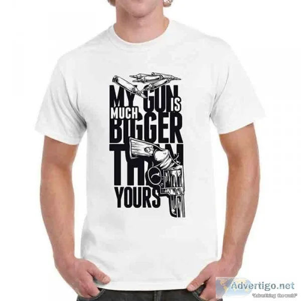 Men Round Neck Letter Print White T Shirt