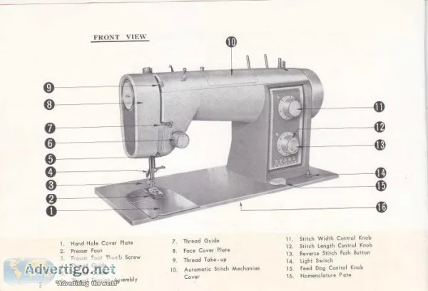 Kenmore 158.16 Sewing Machine Instruction Manual