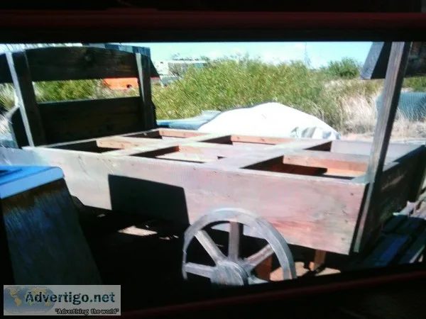Rustic food wagon salad bar