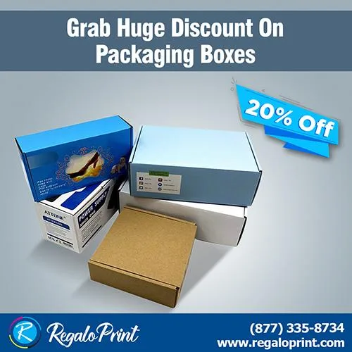 Grab 20% Discount on Packaging Boxes  RegaloPrint